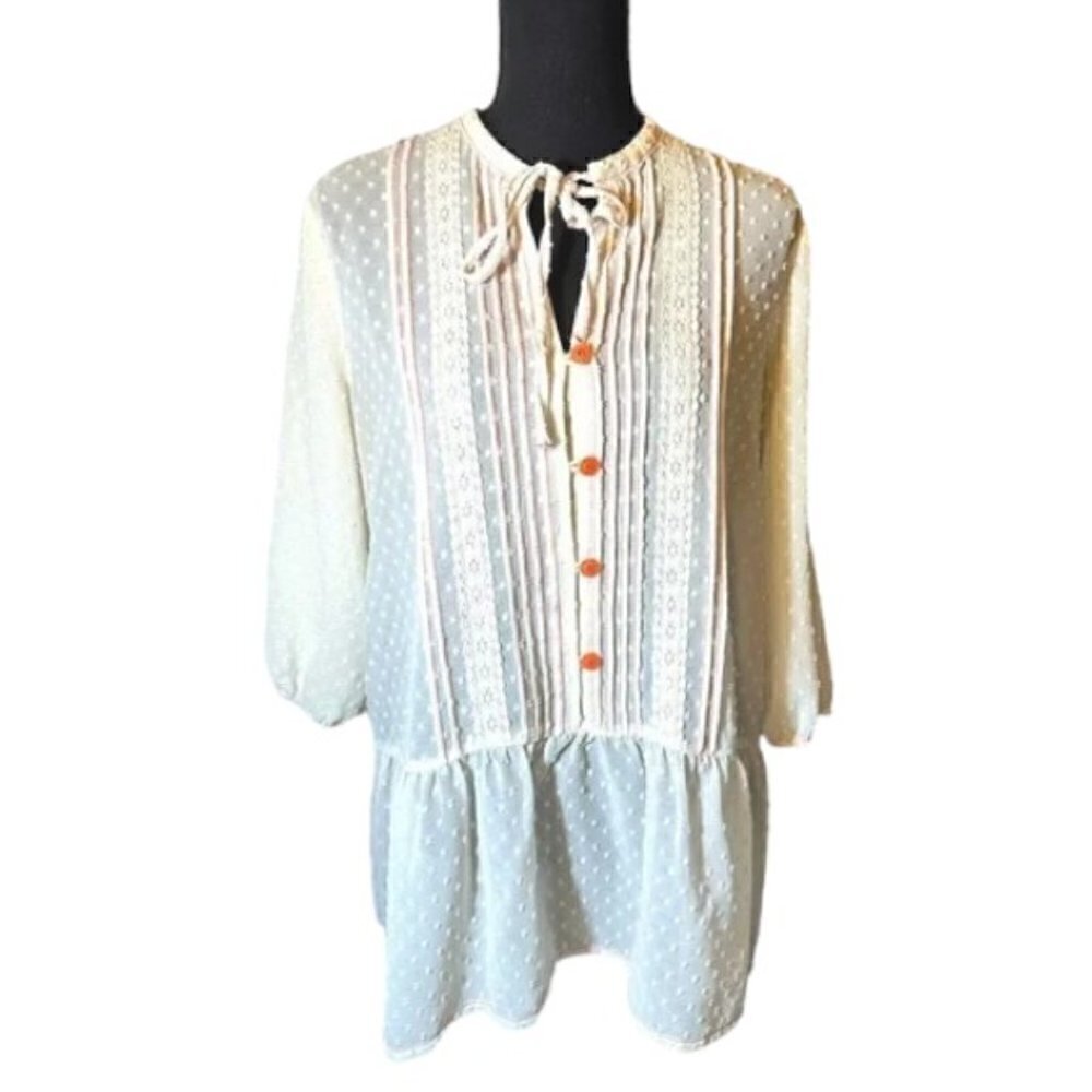 Matilda Jane Women’s  Size Medium Ivory Peasant Tunic